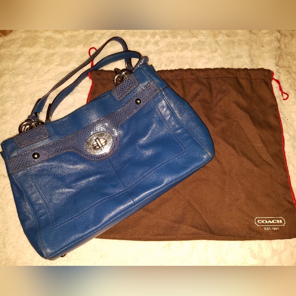Coach Penelope Leather Handbag Cobalt Blue